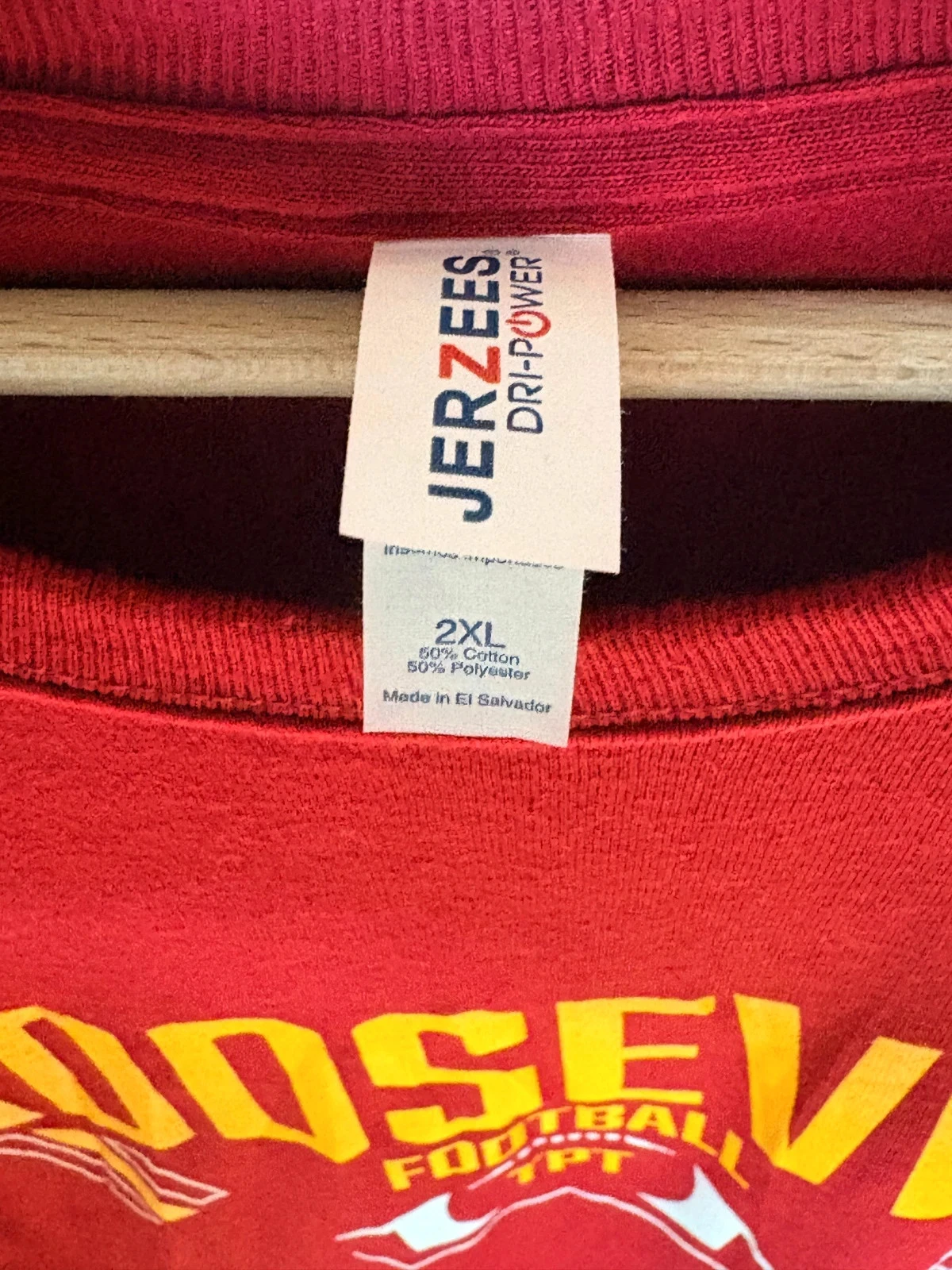 T-shirt Roosevelt Football USA 2XL bordeaux oversize – photo 4